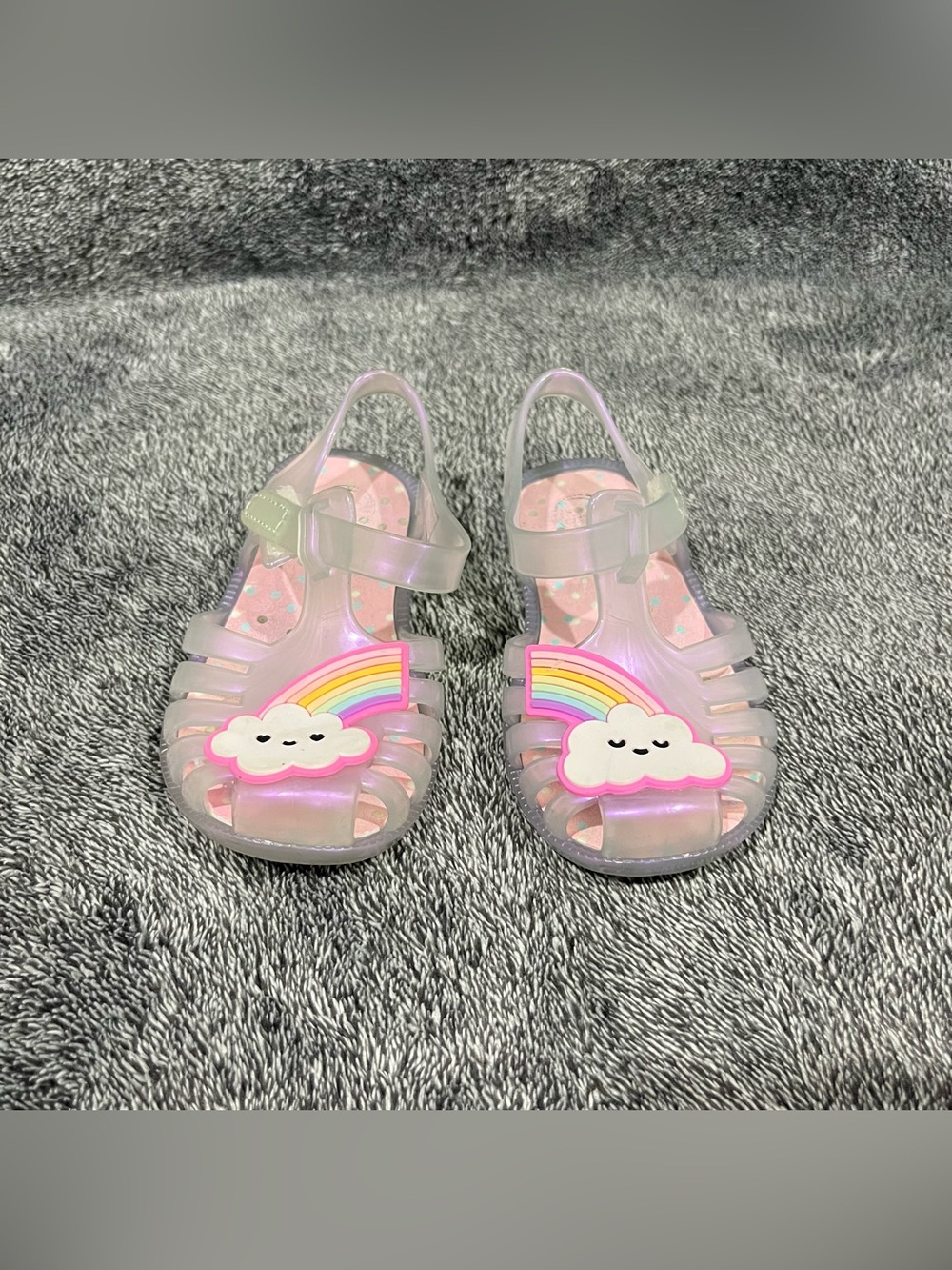 Wonder Nation Rainbow Cloud Jelly Shoes toddler size 5